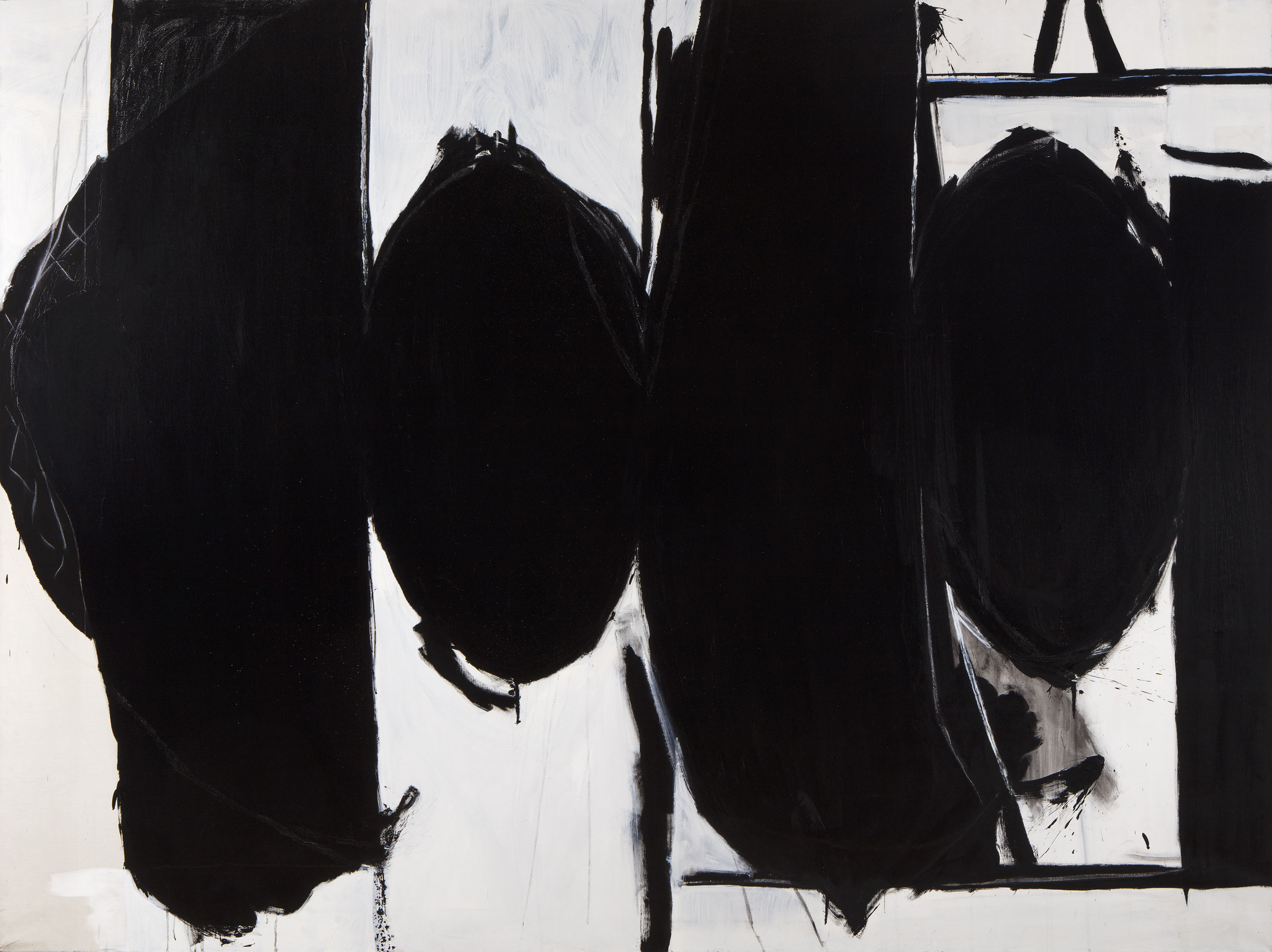 Robert Motherwell, Elegy to the Spanish Republic, um 1962/1982 Magna und Acryl auf Leinwand  182.9 x 244.5 cm Modern Art Museum of Fort Worth. Museumsankauf, Friends of Art Endowment Fund © Copyright 2023 Dedalus Foundation, Inc. / Licensed by Artists Rights Society (ARS), NY.