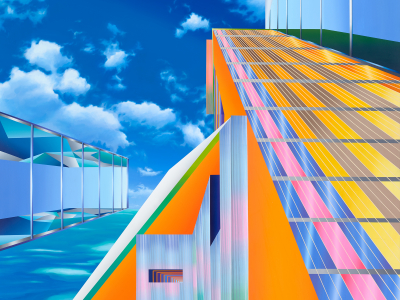 SEO, Architektur der Zeit, 2017, Acryl, Papiercollage auf Leinwand, 300 x 225 cm © SEO