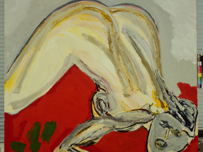 Kneeling Woman (Knieende Frau), 2000, Öl auf Leinwand, 260 x 200 cm © Privatbesitz