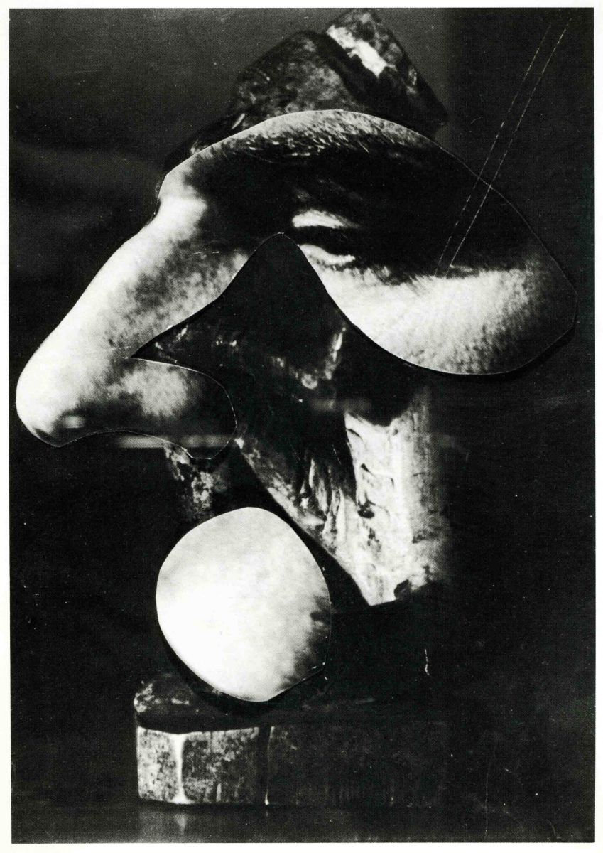Raoul Hausmann, L’Énigme, 1946, Silbergelatineprint mit aufgeklebten Fotoausschnitten © Sammlung FOTOGRAFIS, Bank Austria Kunstsammlung, Wien