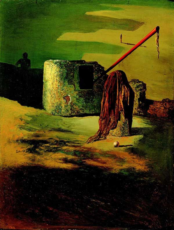 L’Alerte, Salvador Dalí Die drohende Gefahr, 1938 Öl auf Holz, 24 x 18 cm Sammlung Ulla und Heiner Pietzsch © VBK, Wien, 2005/06