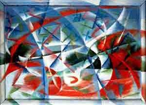Abstract speed and sound, Giacomo Balla; 1913 oil on wood, Peggy Guggenheim Collection, Venedig © VBK, Wien, 2003