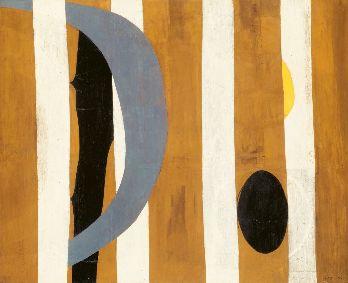 Wall Painting with Stripes, 1944 / 1945 Öl auf Leinwand 137,2 x 170,5 cm The Art Institute of Chicago © Copyright 2023 Dedalus Foundation, Inc. / Licensed by Artists Rights Society (ARS), NY