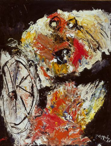 Burning Child with Hoop (Entflammtes Kind mit Reifen), 1961, Öl auf Leinwand, 320 x 230 cm © Privatbesitz