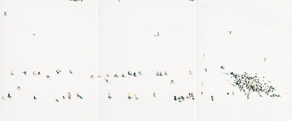 Walter Niedermayr, Mittel Allalin IV, 2000, C-Print, je 131,2 x 104,2 cm, dreiteilig © Courtesy Galerie Meyer Kainer, Wien