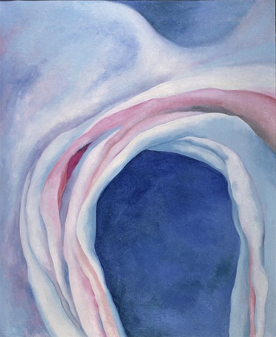 Georgia O’Keeffe, Music – Pink and Blue No.1, Oil on canvas, Collection Barney A. Ebsworth. © Georgia O’Keeffe Museum / Bildrecht, Wien, 2016